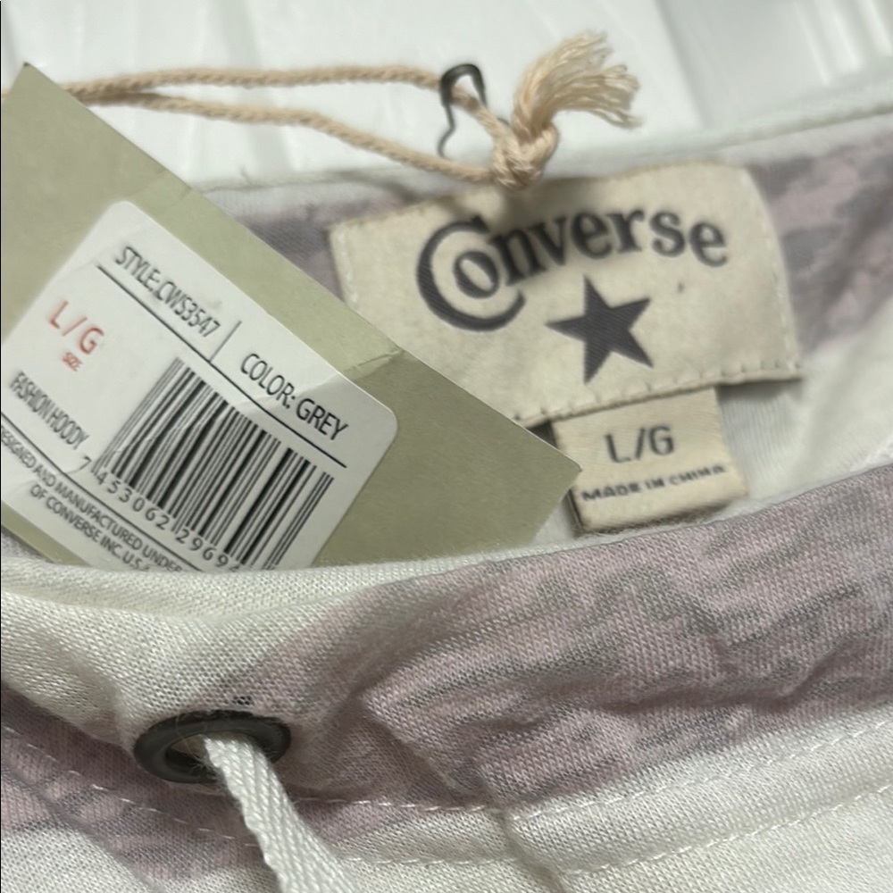 Converse Lavender and White Striped Hoodie - Picture 3 of 4